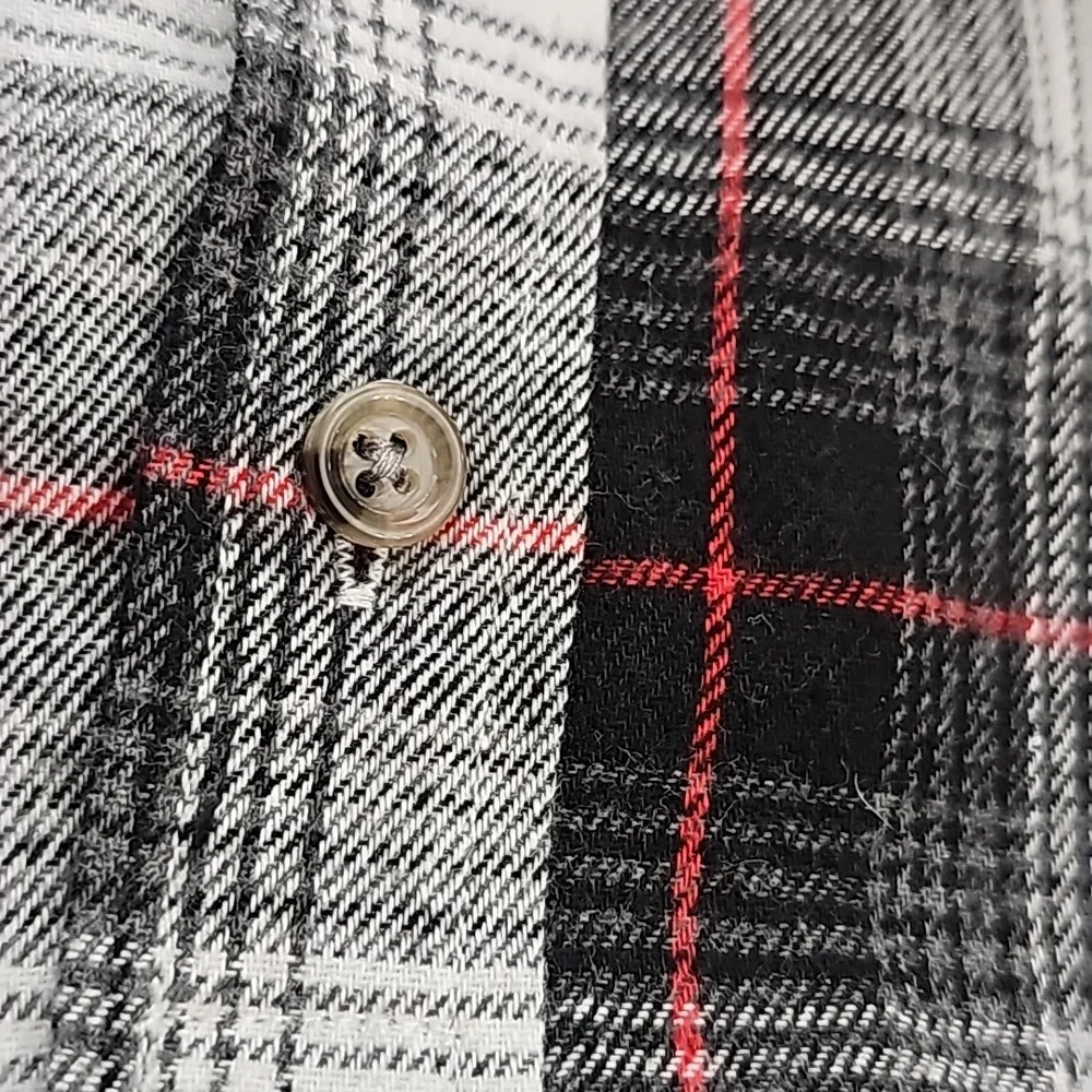 Nwot Sovereign Code Boys Black/Red/White/Gray Plaid Flannel Collared Onsie